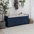 Banc de rangement avec 3 portes Banc à chaussures avec coussin amovible