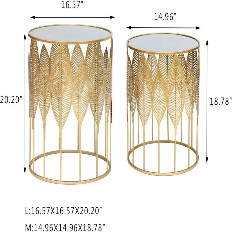 Table d'appoint gigogne dorée - 35 P x 35 L x 60 H cm