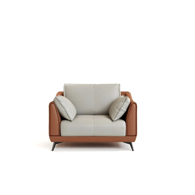 Canapé moderne 3 places en similicuir avec pieds noirs - un siège