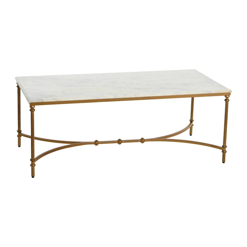 Table basse en marbre véritable et métal