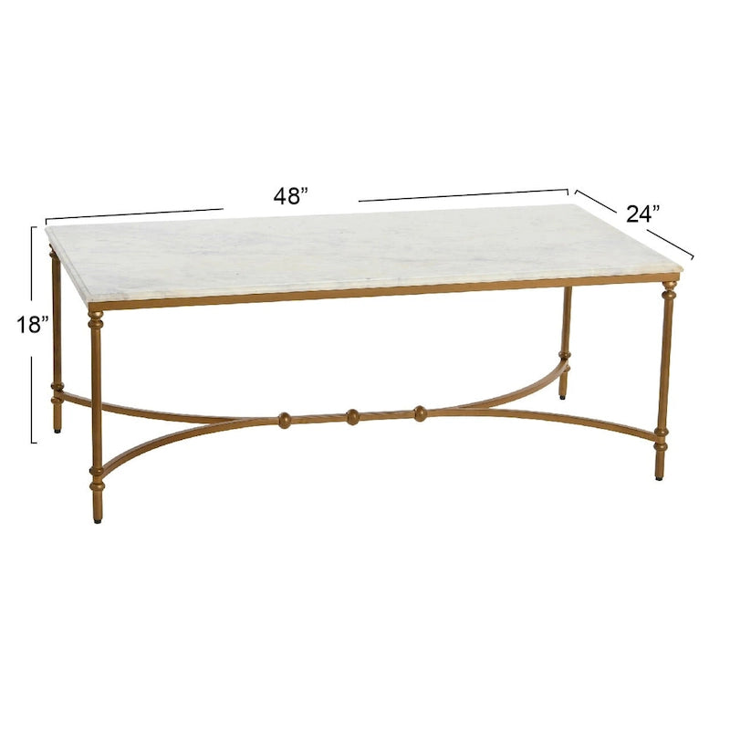 Table basse en marbre véritable et métal