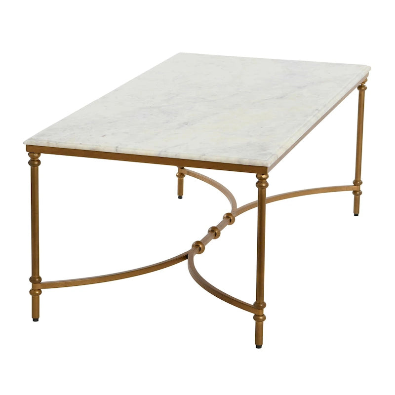 Table basse en marbre véritable et métal
