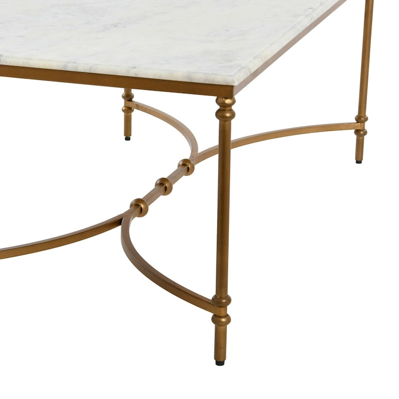 Table basse en marbre véritable et métal