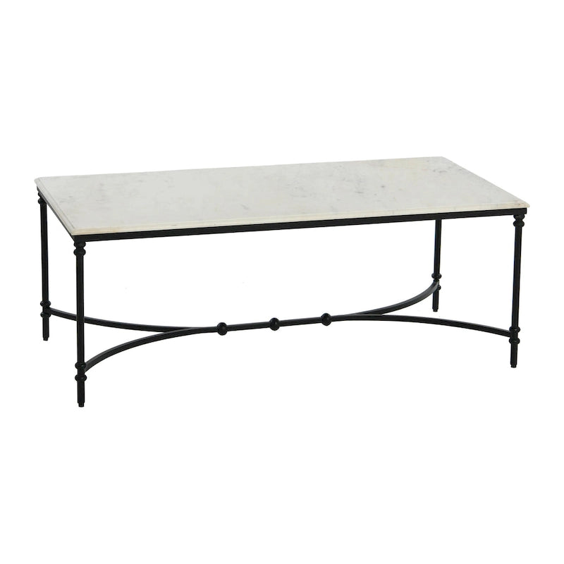 Table basse en marbre véritable et métal