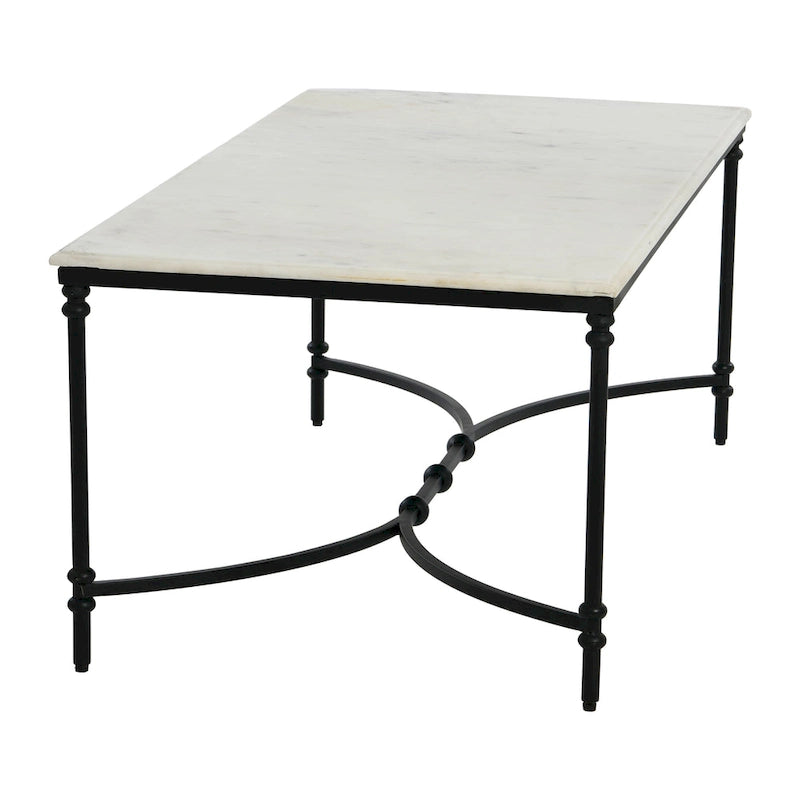 Table basse en marbre véritable et métal