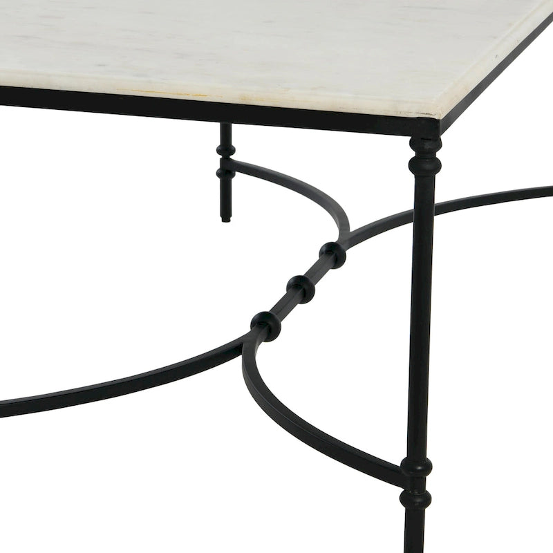 Table basse en marbre véritable et métal
