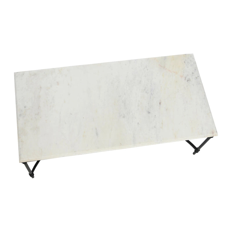 Table basse en marbre véritable et métal