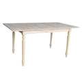 International Concepts 32-inch Wide Unfinished Turned Style Parawood Dining Table with Butterfly Extension