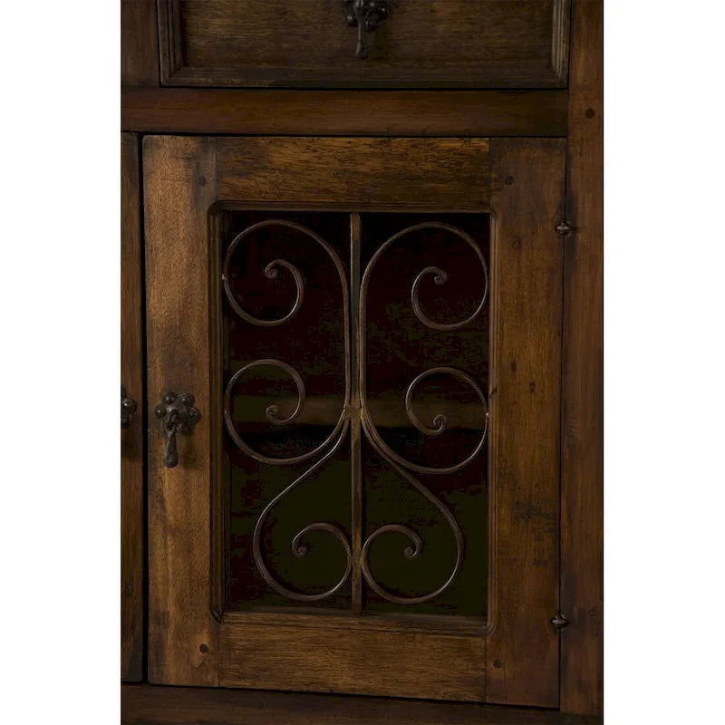Buffet et dressoir en bois de grange massif recyclé fait main et ferronnerie 54 de large