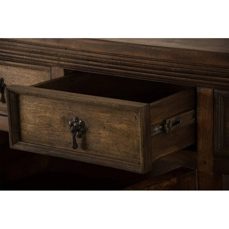 Buffet et dressoir en bois de grange massif recyclé fait main et ferronnerie 54 de large