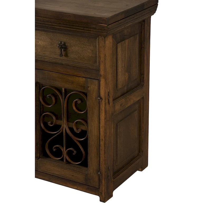 Buffet et dressoir en bois de grange massif recyclé fait main et ferronnerie 54 de large